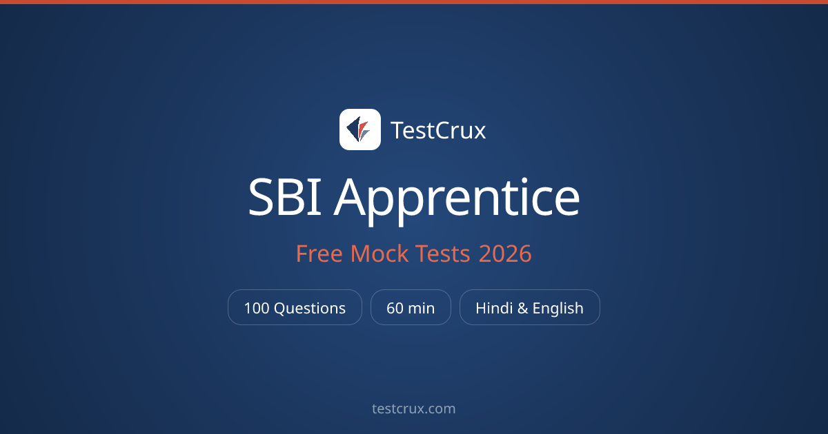 SBI Apprentice Mock Test 2026: Free Practice, PYQ & Syllabus | TestCrux